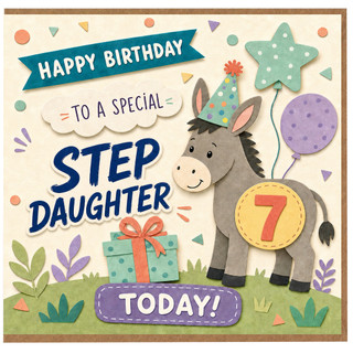 7th Birthday Card for Step Daughter, Happy Birthday Today