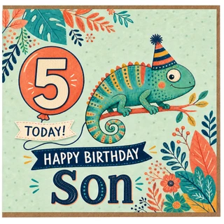 Son 5th Birthday Card, Happy Birthday Son Card
