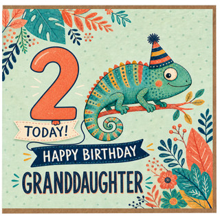 2nd Birthday Card for Granddaughter, 2 Today Happy Birthday