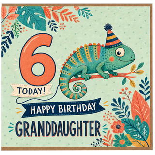 6th Birthday Card for Granddaughter, Happy Birthday Granddaughter Card