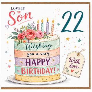 Son 22nd Birthday Card, Lovely Son Happy Birthday Card