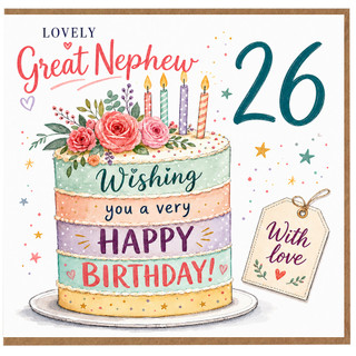 Great Nephew 26th Birthday Card