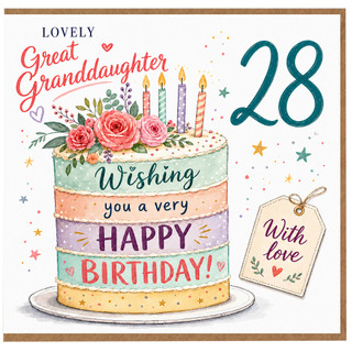 Great Granddaughter 28th Birthday Card