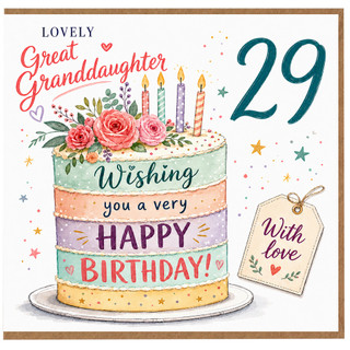Great Granddaughter 29th Birthday Card