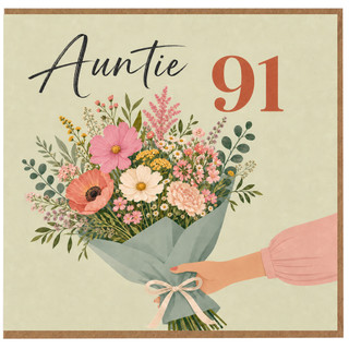 Auntie 91st Birthday Card