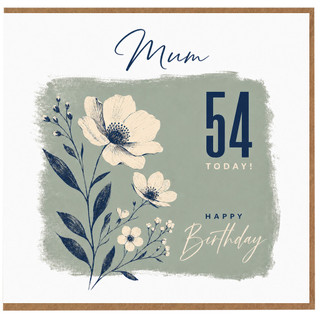 Mum 54th Birthday Card, Happy Birthday Card for Mum