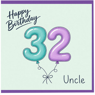 Uncle 32nd Birthday Card