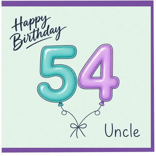 54th Birthday Card for Uncle