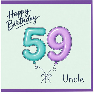 59th Birthday Card for Uncle, Happy Birthday 59 Uncle Card