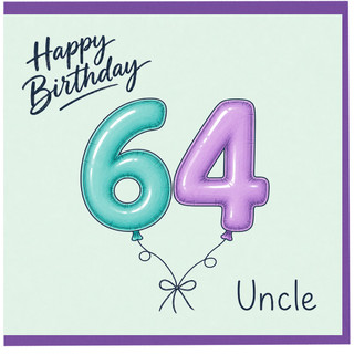 64th Birthday Card for Uncle