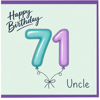 Uncle 71st Birthday Card, Happy 71st Birthday Card for Uncle