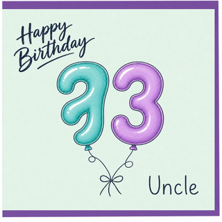 Uncle 73rd Birthday Card, Happy Birthday Balloon Number 33 Design