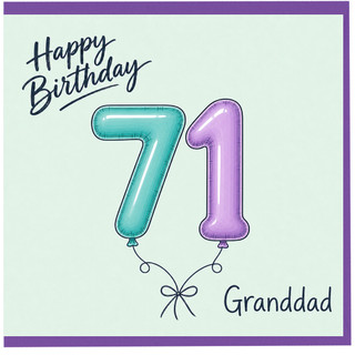 Granddad 71st Birthday Card