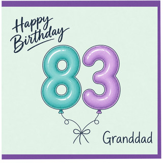 Granddad 83rd Birthday Card