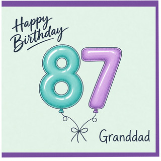 Granddad 87th Birthday Card