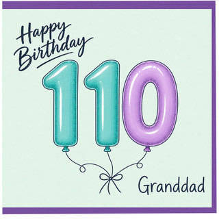 Granddad 110th Birthday Card