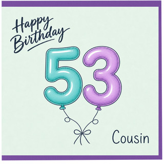 53rd Birthday Card for Cousin