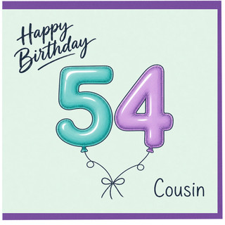 Cousin 54th Birthday Card