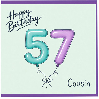 57th Birthday Cousin Card