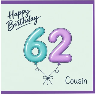 Cousin 62nd Birthday Card