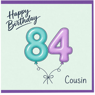 84th Birthday Card for Cousin