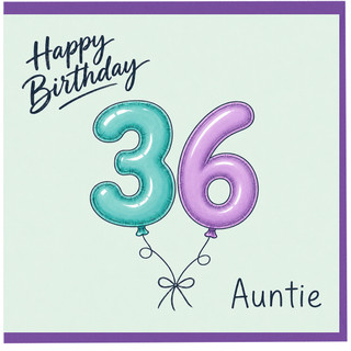 36th Birthday Card for Auntie
