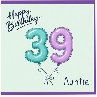 Auntie 39th Birthday Card