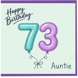 Auntie 73rd Birthday Card