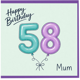 Mum 58th Birthday Card