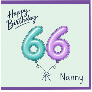 Nanny 66th Birthday Card