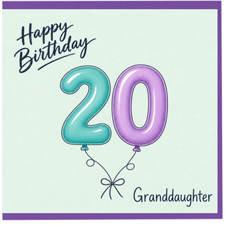 Granddaughter 20th Birthday Card