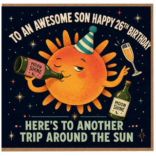 Son 26th Birthday Card, To an Awesome Son Happy 26th Birthday, Funny Trip Around the Sun Card