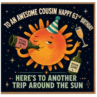 Cousin 63rd Birthday Card, Funny Happy 63rd Birthday Card for Cousin