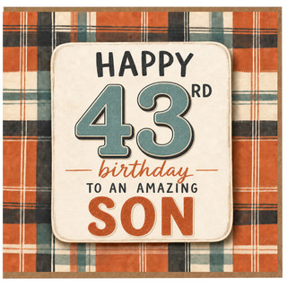 43rd Birthday Card for Son, Happy 43rd Birthday to an Amazing Son Card
