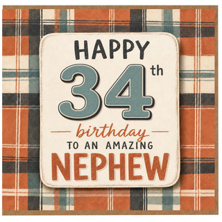 34th Birthday Card for Nephew, Happy 34th Birthday to an Amazing Nephew Card