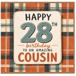 28th Birthday Card for Cousin, Happy 28th Birthday to an Amazing Cousin Card