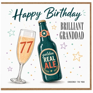 77th Birthday Card for Granddad, Happy Birthday Brilliant Granddad Card