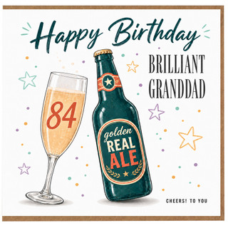 84th Birthday Card for Granddad, Brilliant Granddad Birthday Card