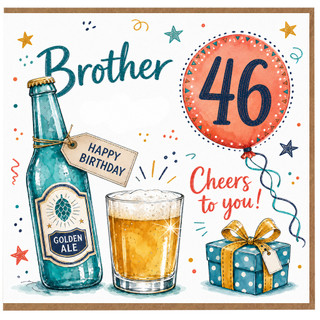 46th Birthday Card for Brother, Happy Birthday Cheers to You Beer Card