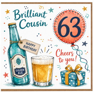 Cousin 63rd Birthday Card