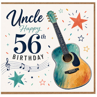 Uncle 56th Birthday Card, Music Guitar Birthday Card