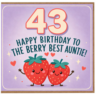 43rd Birthday Card for Auntie, Berry Best Auntie Birthday Card