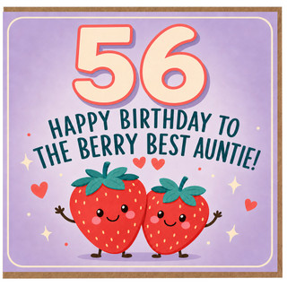 56th Birthday Card for Auntie, Berry Best Auntie Birthday Card