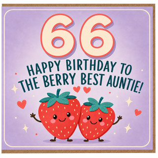 66th Birthday Card for Auntie, Happy Birthday to the Berry Best Auntie Card