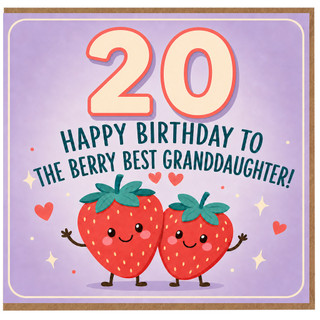 20th Birthday Card for Granddaughter, Berry Best Birthday Card