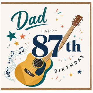 Dad 87th Birthday Card with Guitar Design