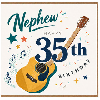 Nephew 35th Birthday Card, Musical Guitar Design