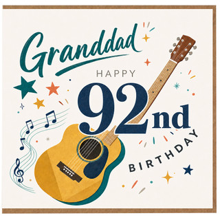 Granddad 92nd Birthday Card, Musical Guitar Design