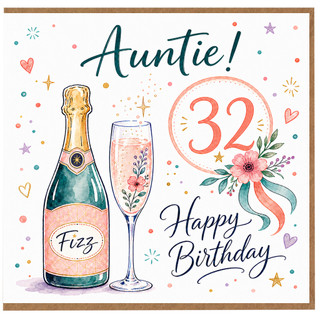 Auntie 32nd Birthday Card