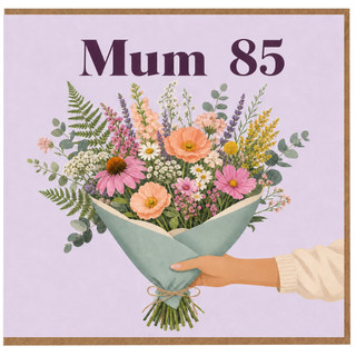 Mum 85th Birthday Card, Floral Bouquet Card